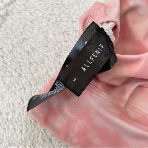 All Fenix High Neck Sport Bra Pink Tie Dye Size S Racerback Yoga Activewear Run - Picture 5 of 6